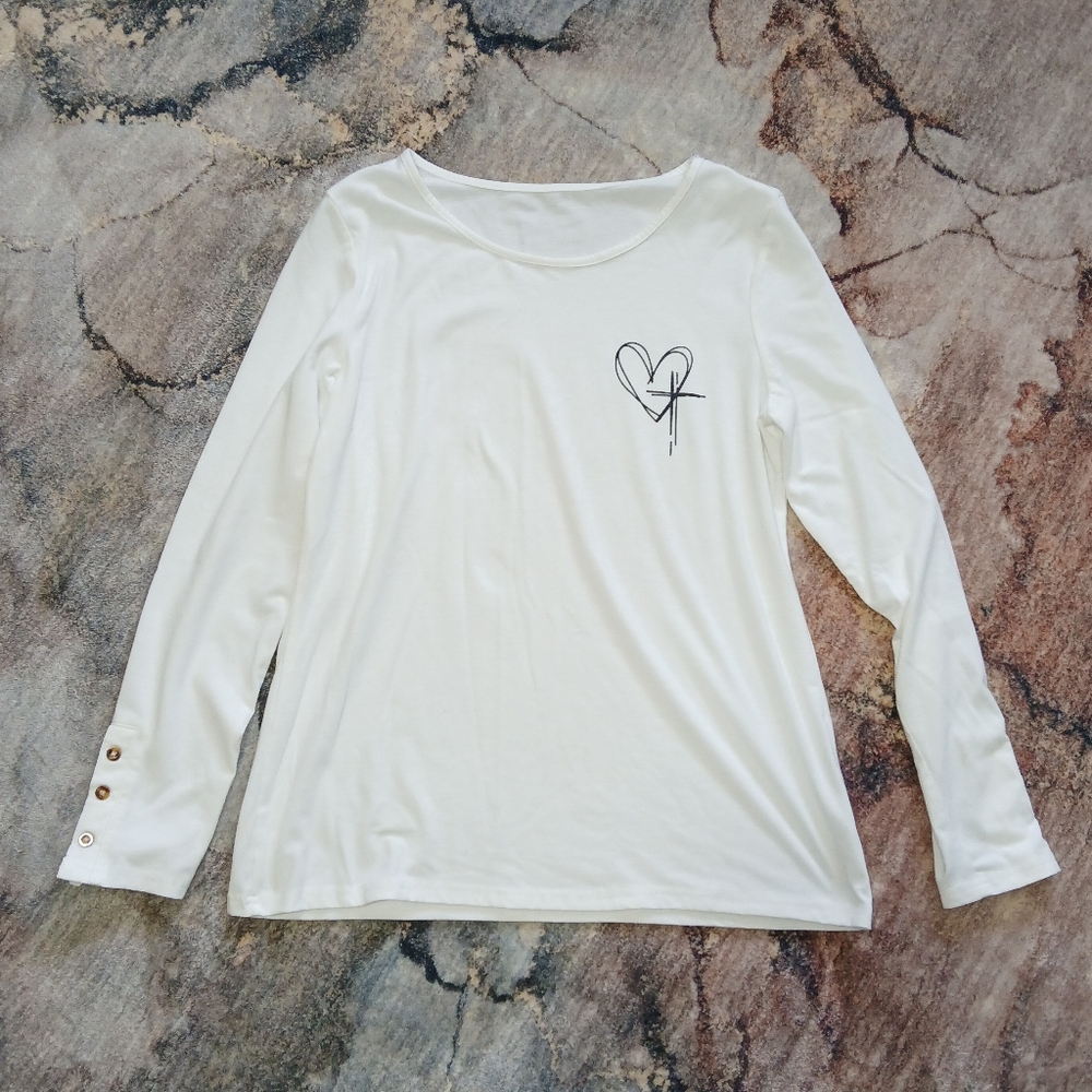 Women's White Long Sleeve Shirt